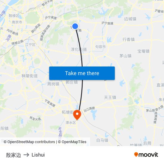 殷家边 to Lishui map