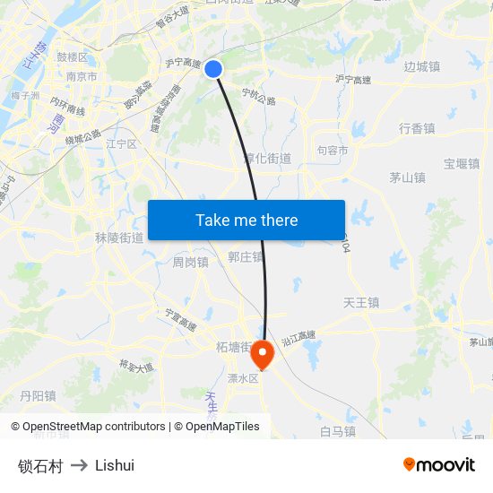 锁石村 to Lishui map