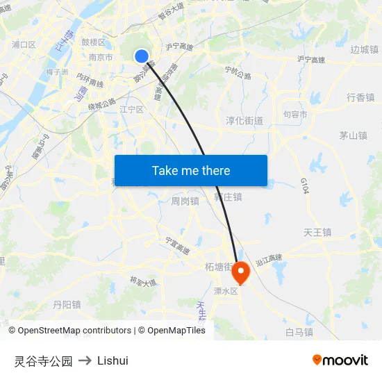 Linggu Temple Park to Lishui map