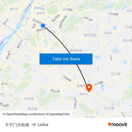 卡子门大街南 to Lishui map