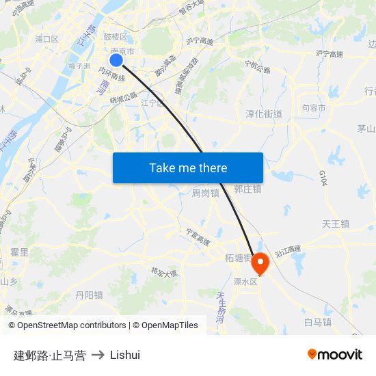 建邺路·止马营 to Lishui map