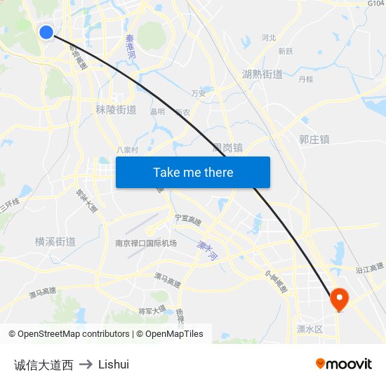 诚信大道西 to Lishui map