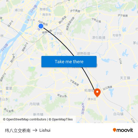 纬八立交桥南 to Lishui map