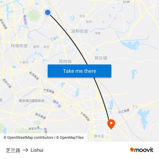 芝兰路 to Lishui map