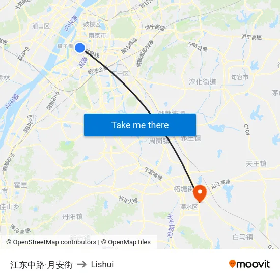 江东中路·月安街 to Lishui map