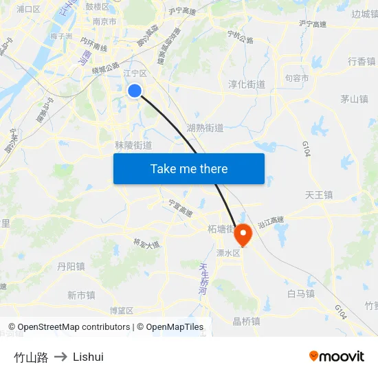 竹山路 to Lishui map
