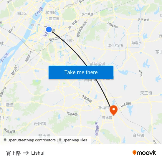 赛上路 to Lishui map