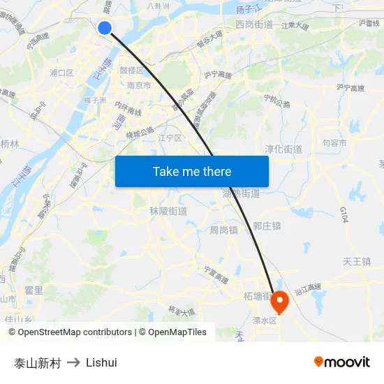 Taishan New Village to Lishui map