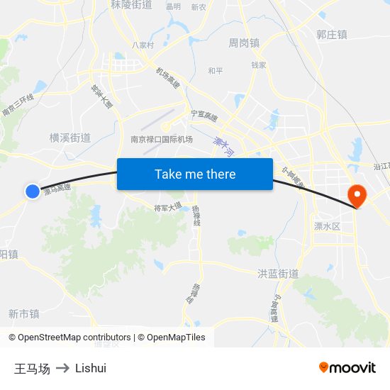王马场 to Lishui map