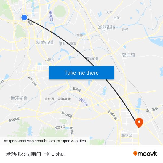 发动机公司南门 to Lishui map