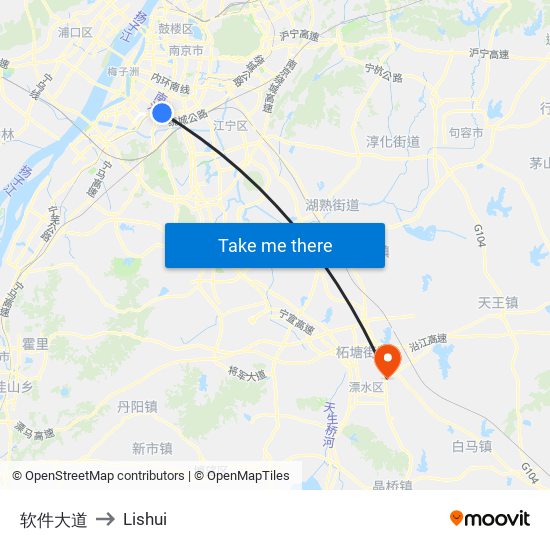 软件大道 to Lishui map