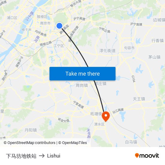下马坊地铁站 to Lishui map