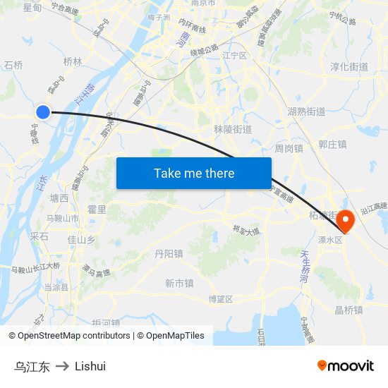 乌江东 to Lishui map