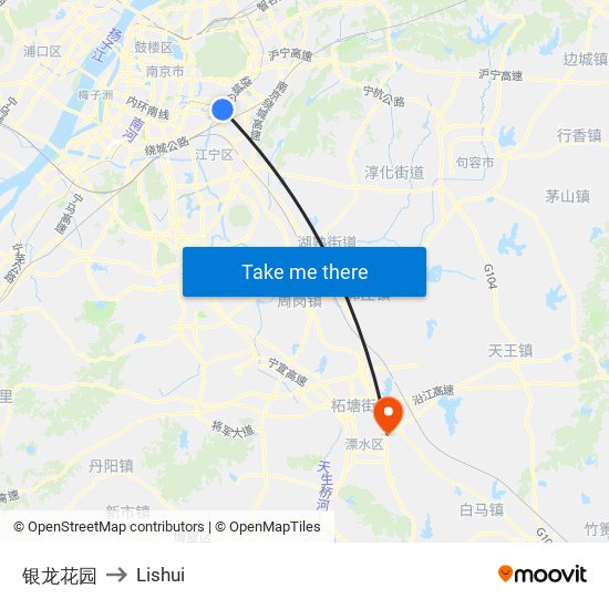 银龙花园 to Lishui map