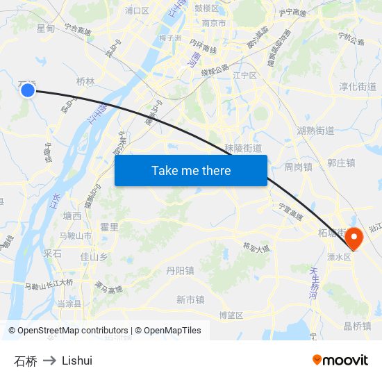 石桥 to Lishui map