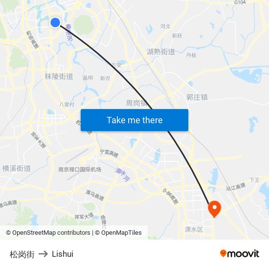 松岗街 to Lishui map