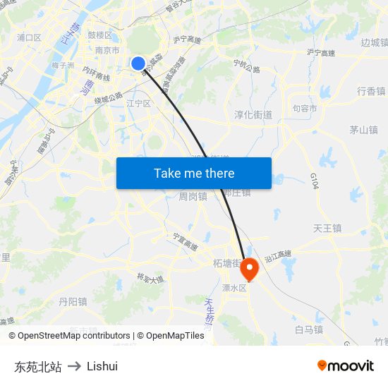 东苑北站 to Lishui map