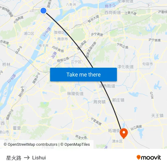 星火路 to Lishui map