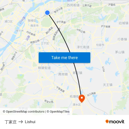 丁家庄 to Lishui map