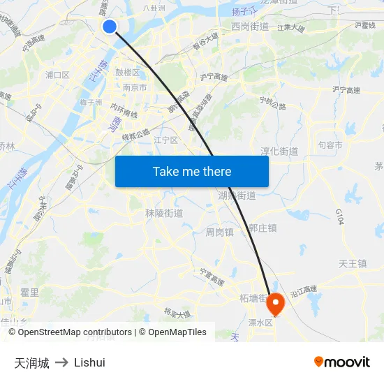 天润城 to Lishui map