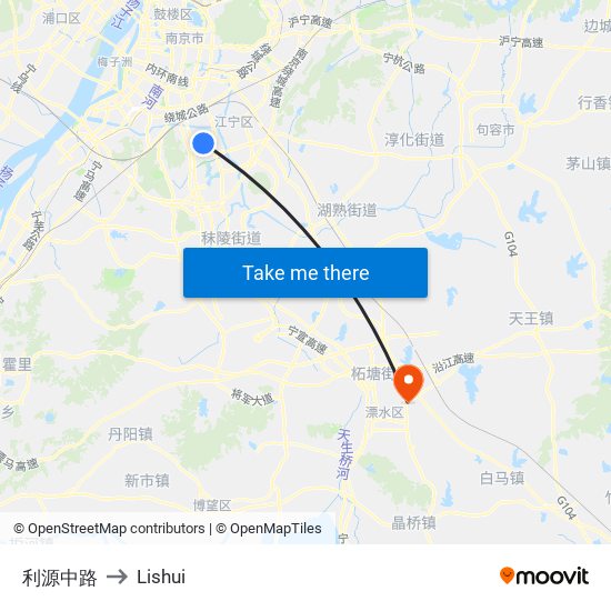 利源中路 to Lishui map