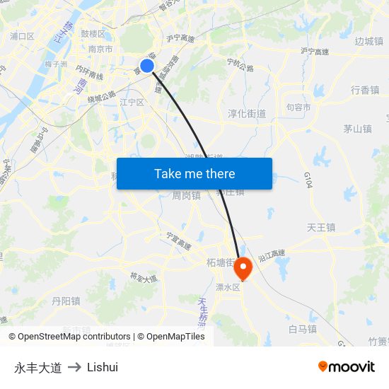 永丰大道 to Lishui map