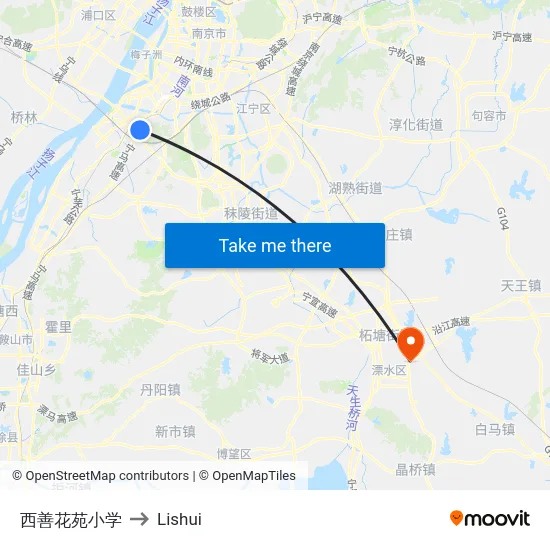 西善花苑小学 to Lishui map