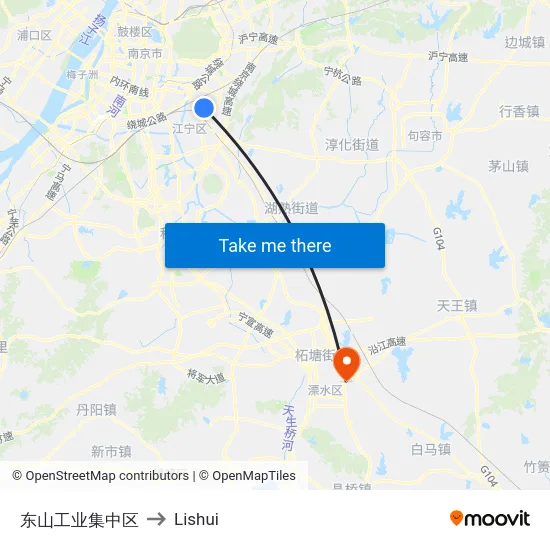 东山工业集中区 to Lishui map