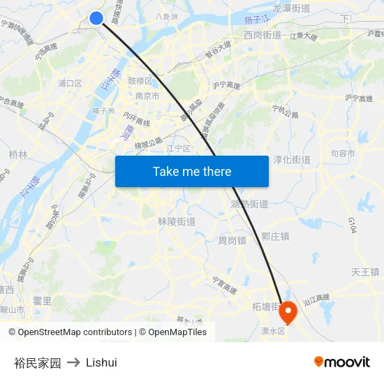裕民家园 to Lishui map