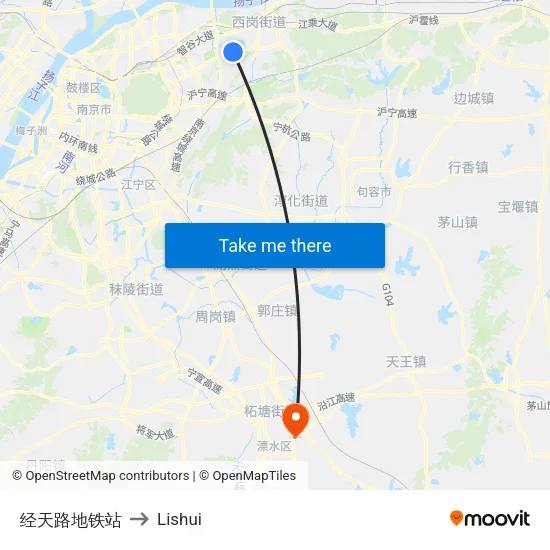 Jingtian Road Metro Station to Lishui map
