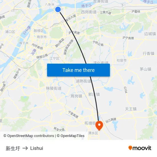 Xinsheng Wei to Lishui map