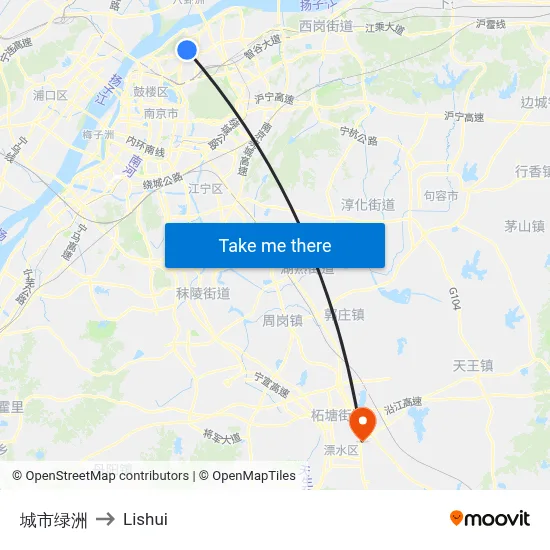 City Oasis to Lishui map