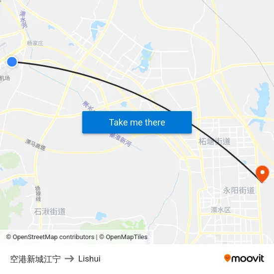 空港新城江宁 to Lishui map