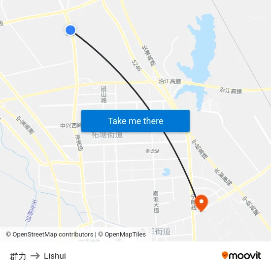群力 to Lishui map