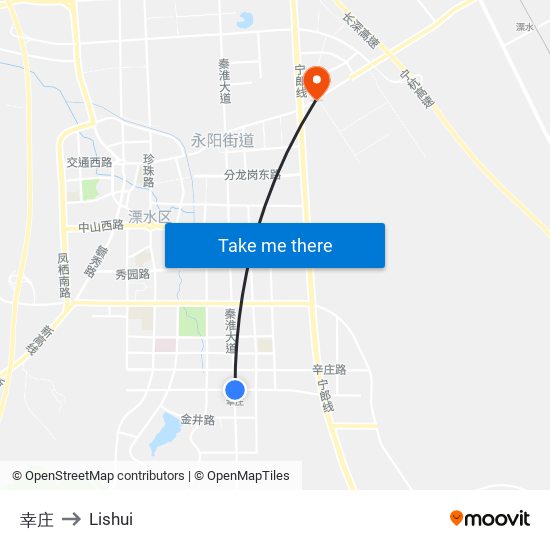 幸庄 to Lishui map