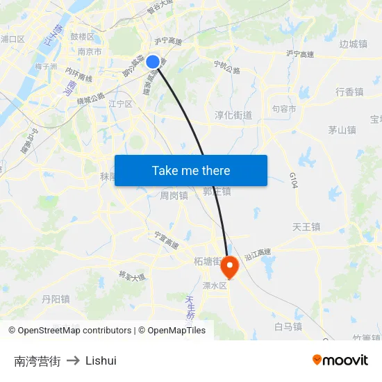 Nanwaying Street to Lishui map