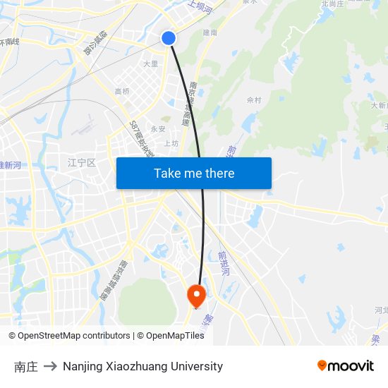 南庄 to Nanjing Xiaozhuang University map