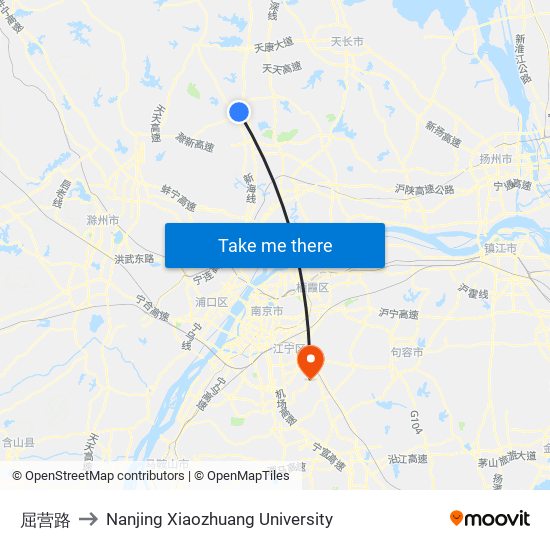 屈营路 to Nanjing Xiaozhuang University map