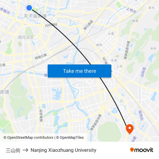 三山街 to Nanjing Xiaozhuang University map