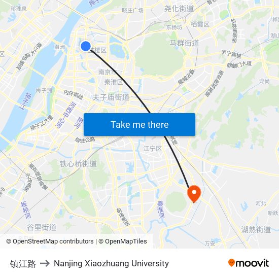 镇江路 to Nanjing Xiaozhuang University map