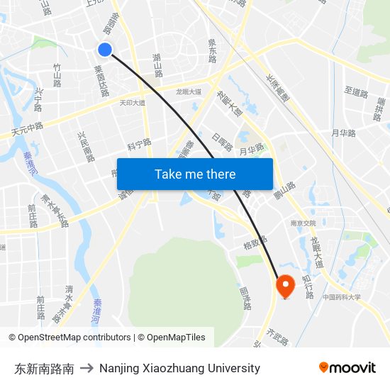 东新南路南 to Nanjing Xiaozhuang University map