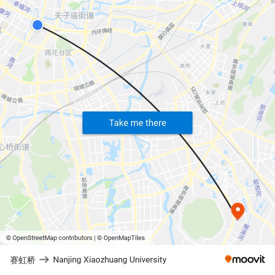 赛虹桥 to Nanjing Xiaozhuang University map