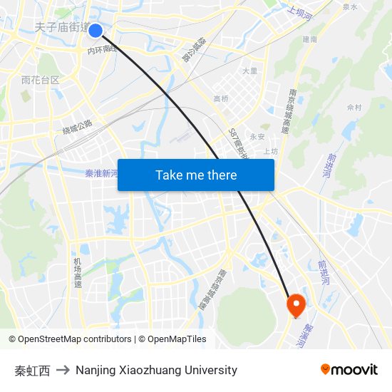 秦虹西 to Nanjing Xiaozhuang University map