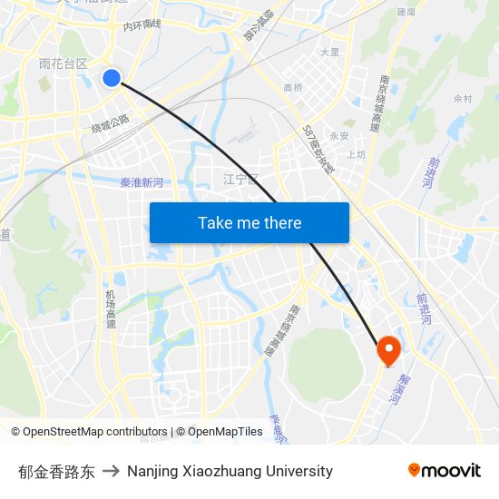 郁金香路东 to Nanjing Xiaozhuang University map