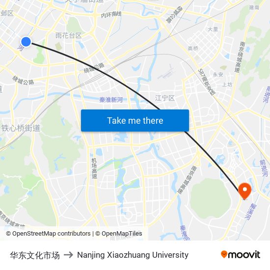 华东文化市场 to Nanjing Xiaozhuang University map