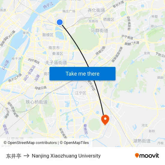 东井亭 to Nanjing Xiaozhuang University map