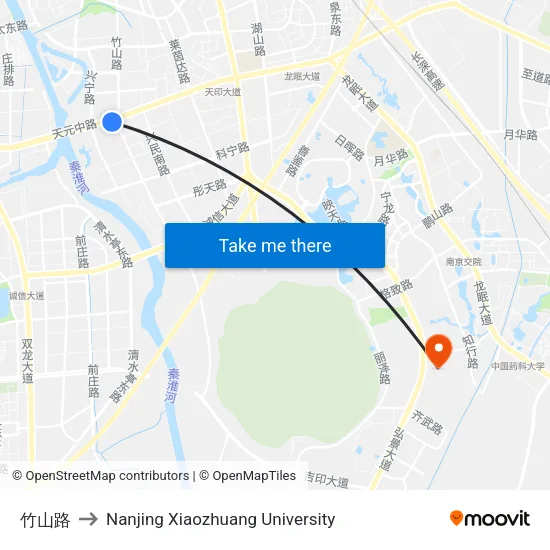 竹山路 to Nanjing Xiaozhuang University map