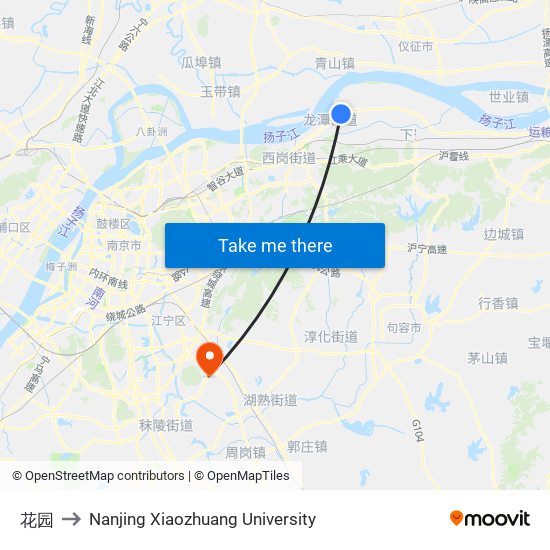 花园 to Nanjing Xiaozhuang University map