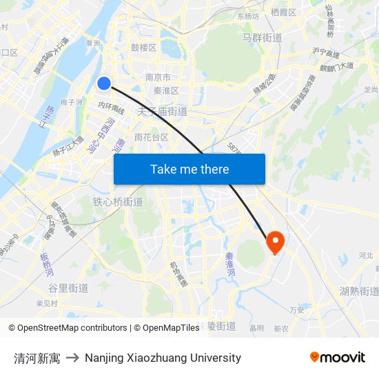 清河新寓 to Nanjing Xiaozhuang University map