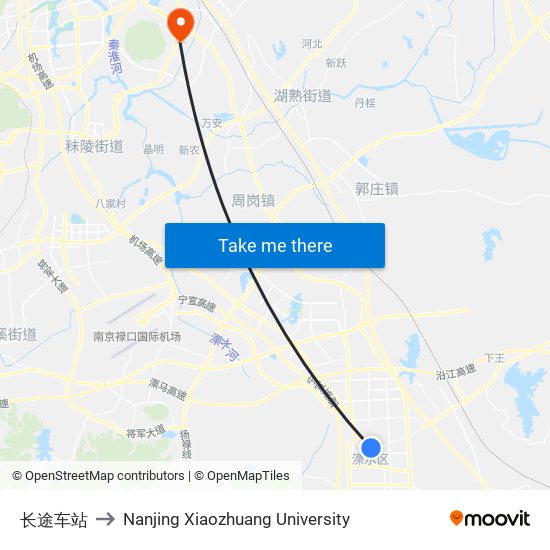 长途车站 to Nanjing Xiaozhuang University map